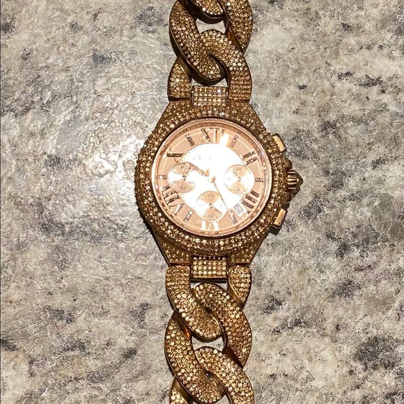 Braided Camille Quartz Crystal Paved Dial Watch - Picture 5 of 5